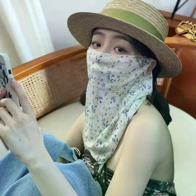 Kids Face Mask - Flowers Summer Sunscreen Mask Full Face