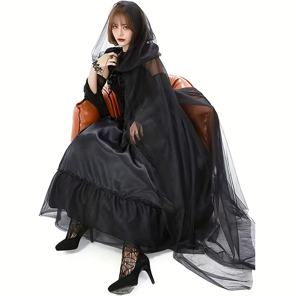 2pcs Set of Black Veil Cape An - Black Face Mask Pack のレビューと価格