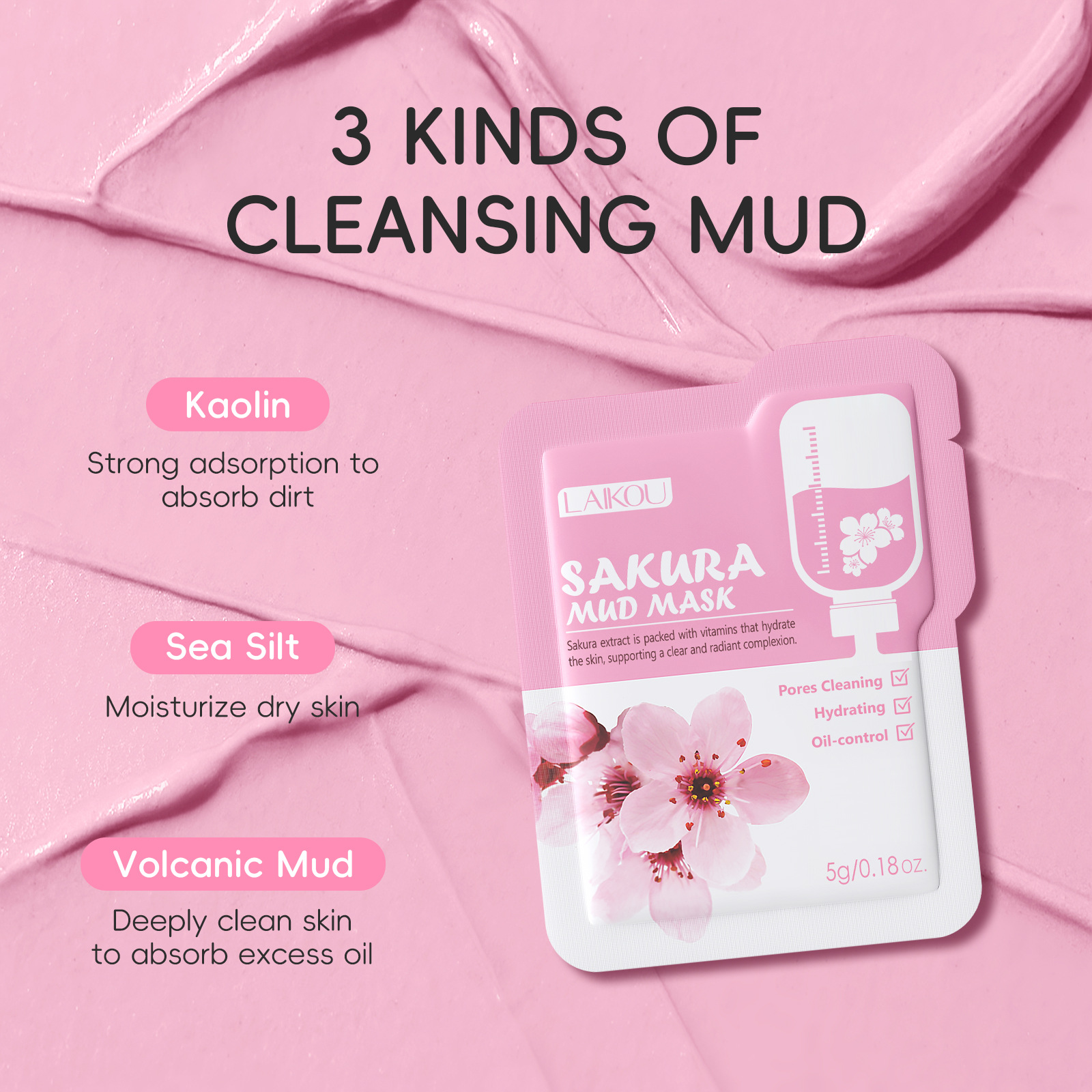 Laikou Sakura Clay Mask Trial  - Dust Mask Construction のレビューと価格