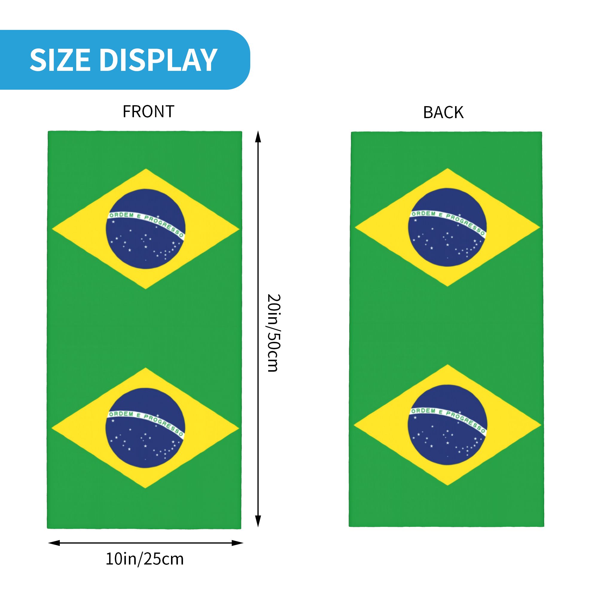Custom Brazil Flag Bandana Nec - Neck Gaiter Face Cover のレビューと価格