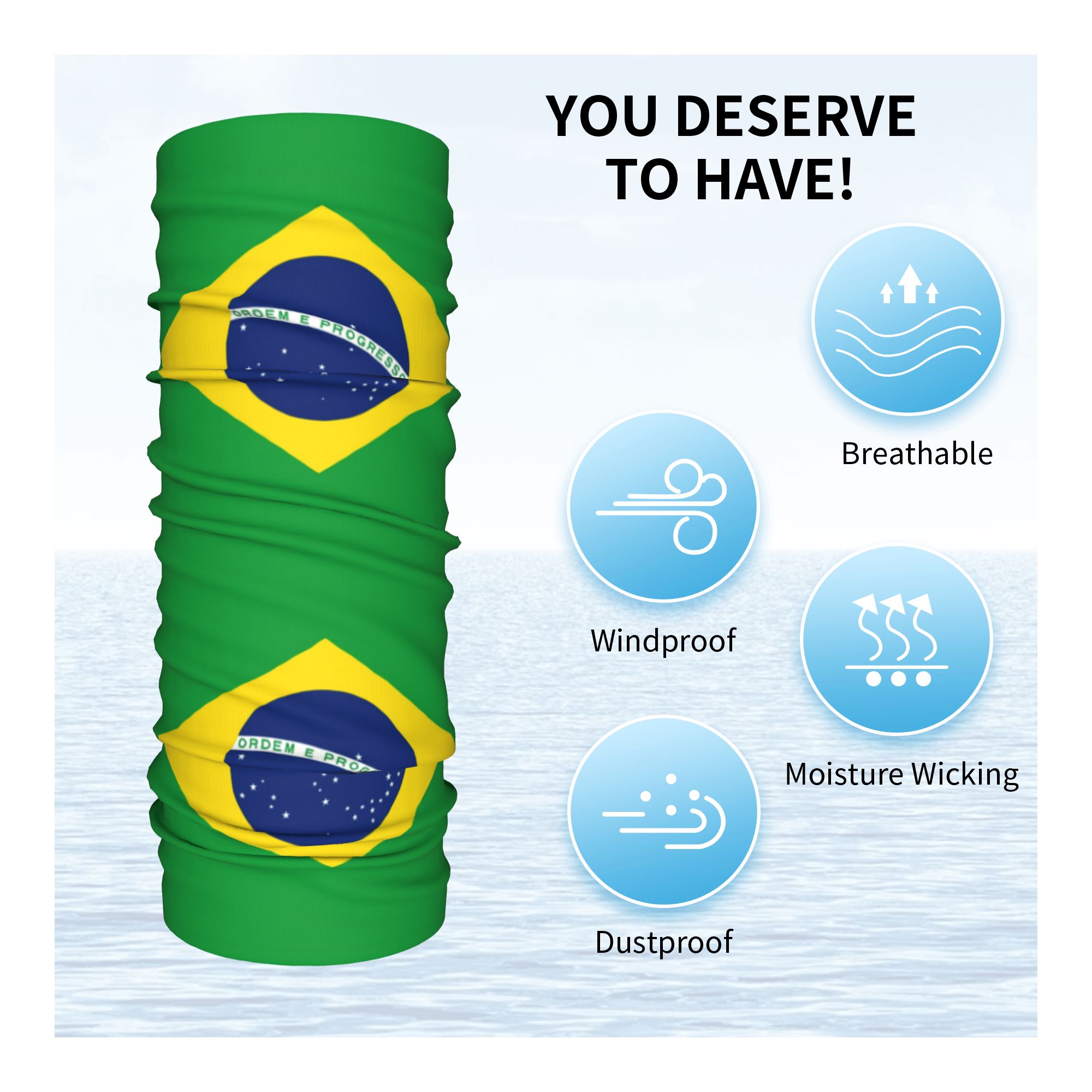 Custom Brazil Flag Bandana Nec - Neck Gaiter Face Cover のレビューと価格