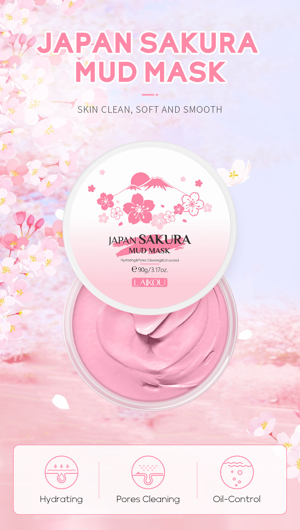 LAIKOU Sakura Clay Mask 25g/90 - Dust Mask Construction のレビューと価格