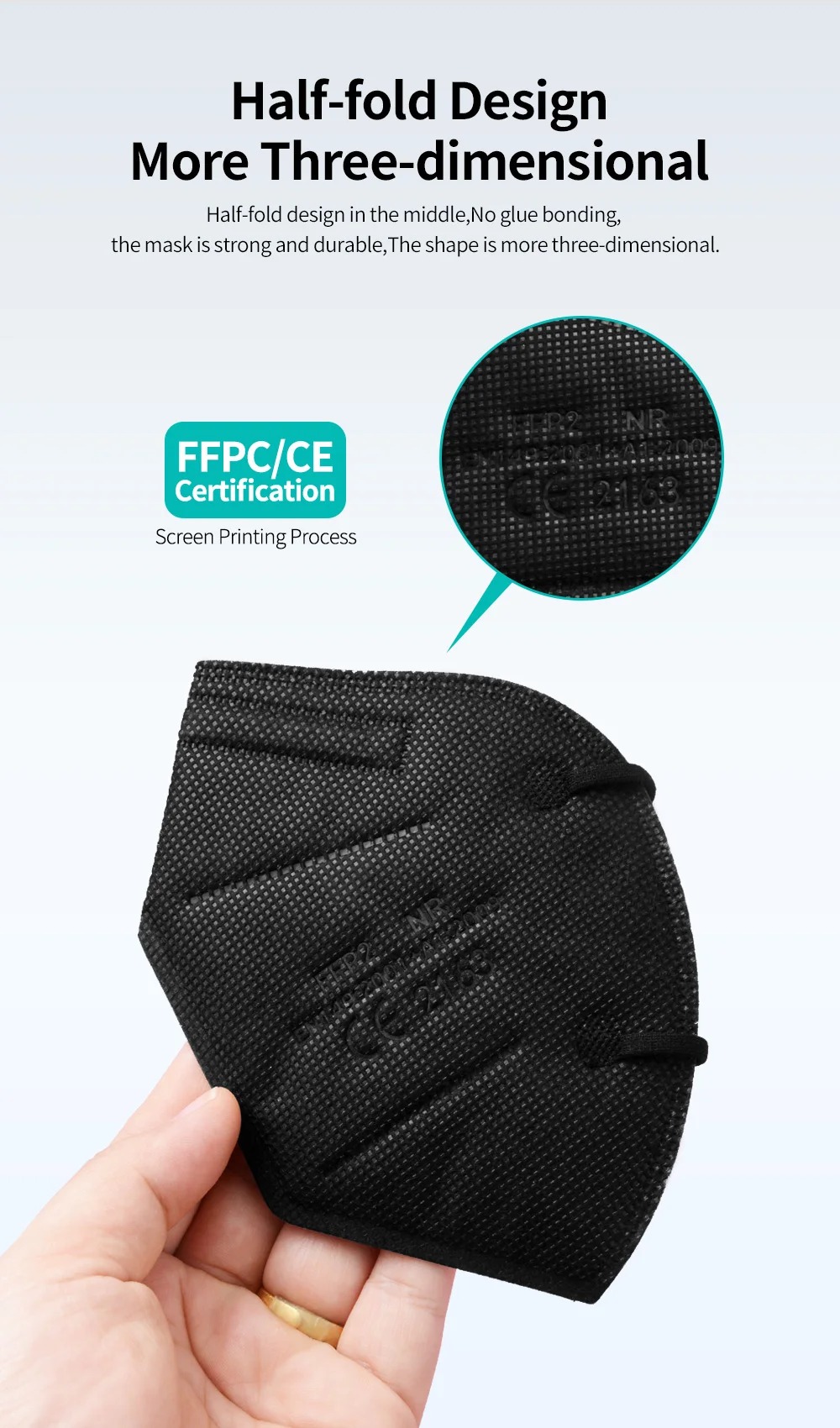 5Layer FFP2 Masks CE Approve K - Disposable Mask Blue のレビューと価格