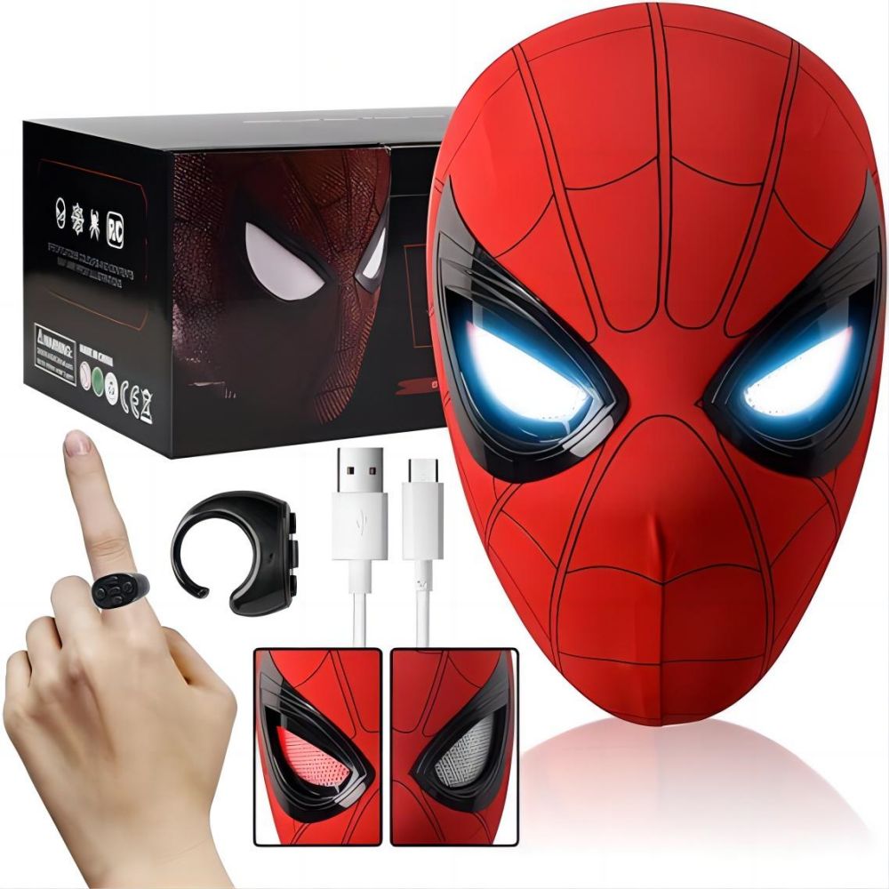 Movie Spidey Mask Eyes Glowing - Kids Face Mask のレビューと価格