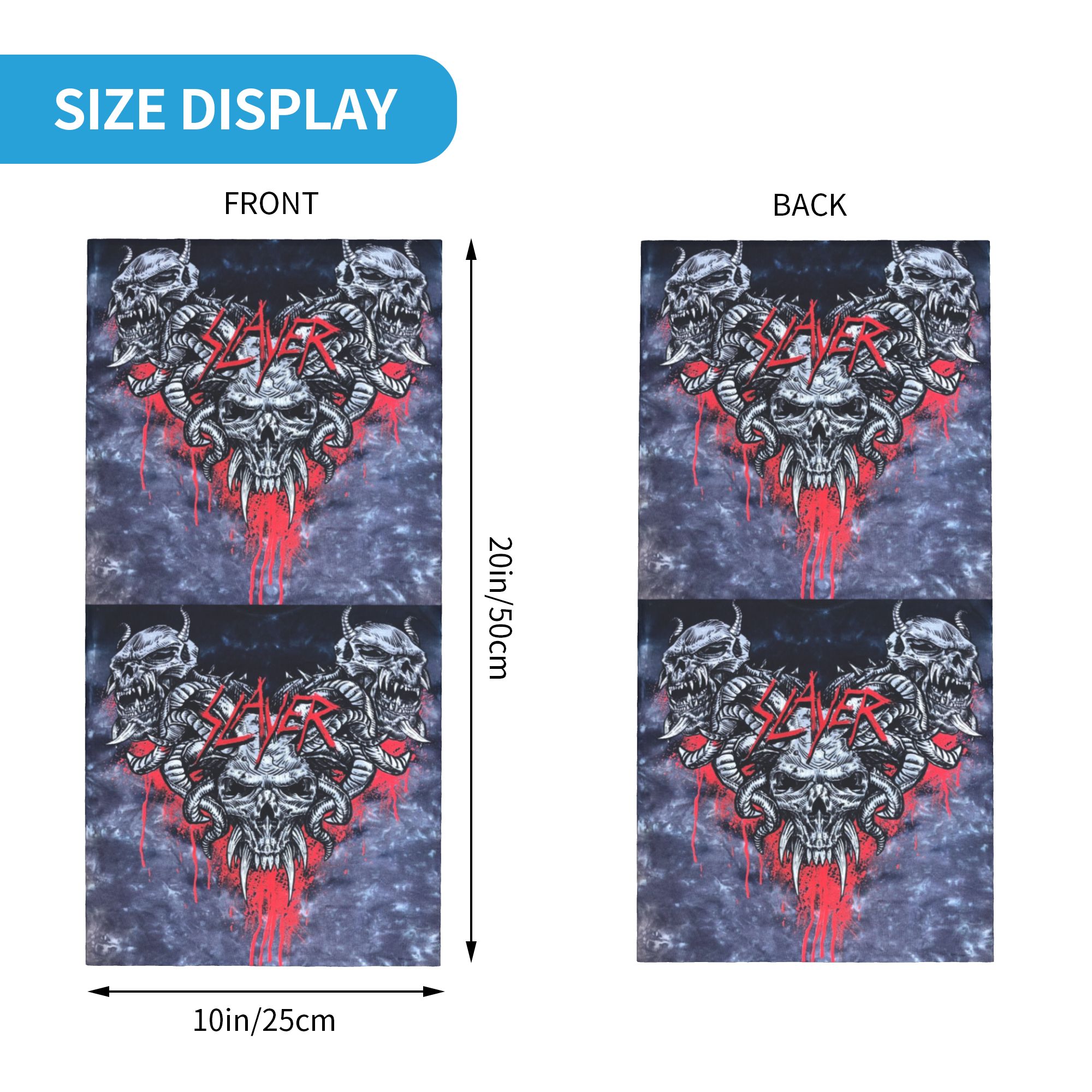 Custom Heavy Metal Rock  Slaye - Neck Gaiter Face Cover のレビューと価格