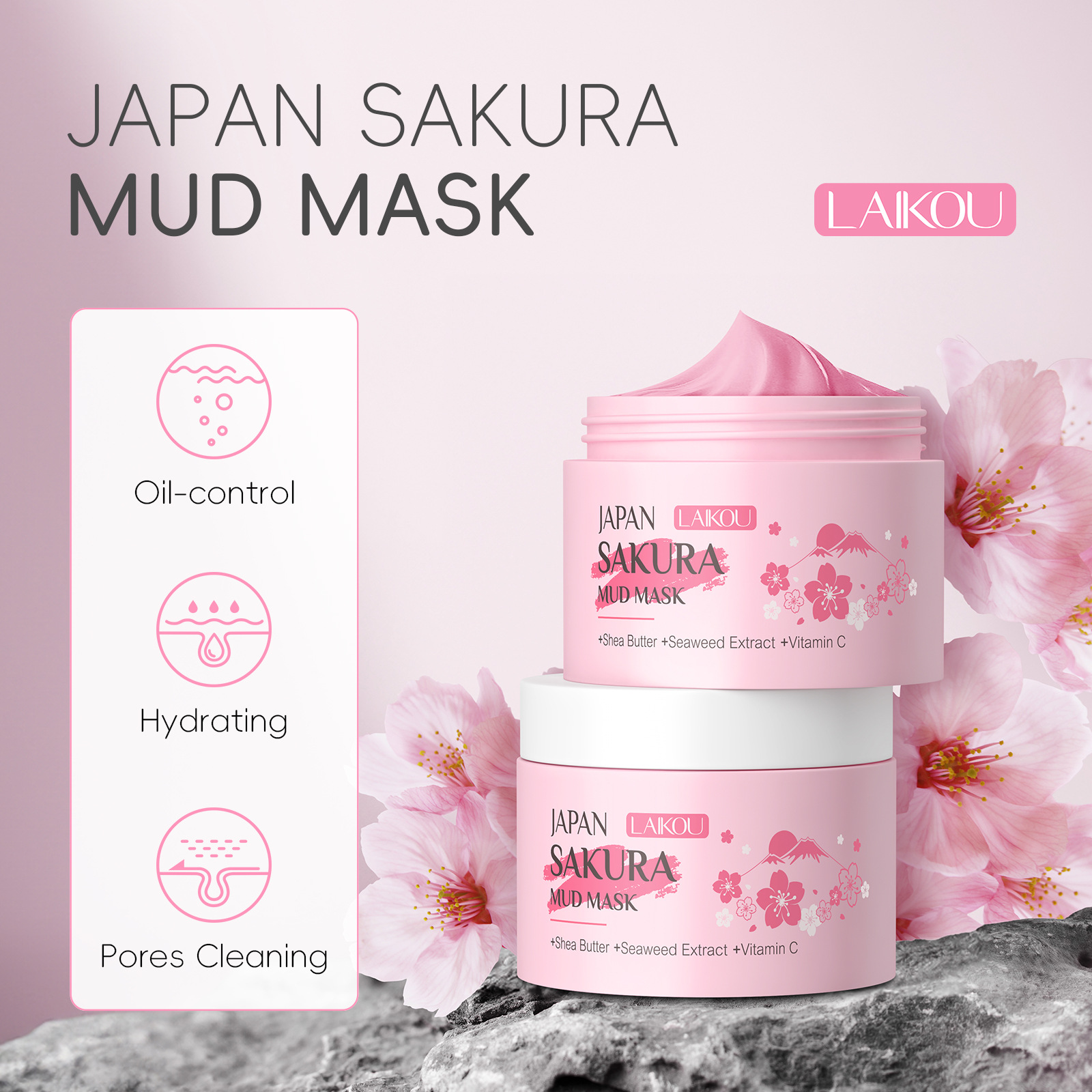 LAIKOU Sakura Clay Mask 25g 90 - Dust Mask Construction のレビューと価格