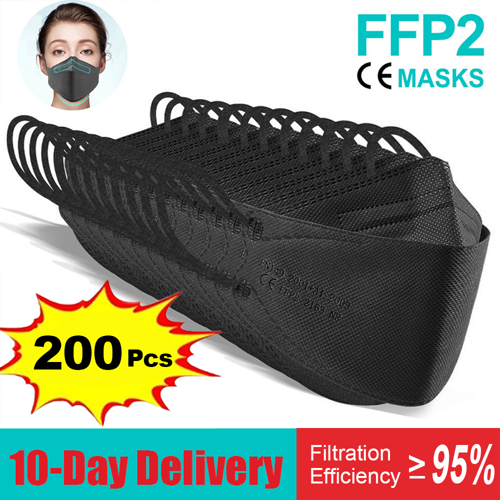 10-200pcs fpp2 fish mask kn95  - Disposable Surgical Mask のレビューと価格