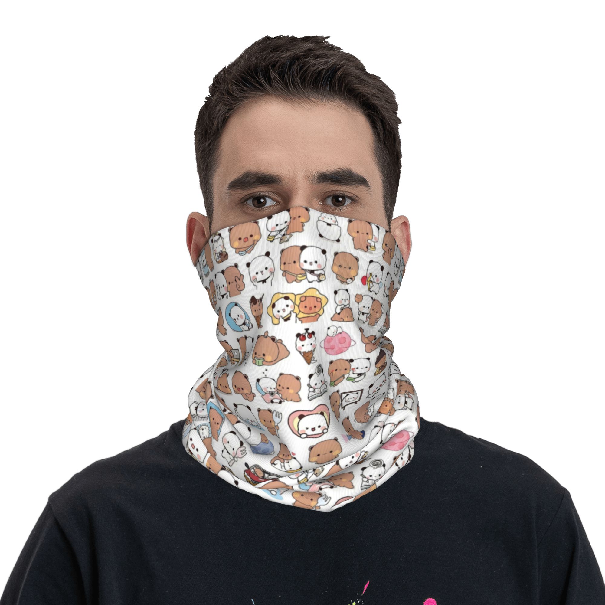 Custom Bear Cartoon Peach And  - Neck Gaiter Face Cover のレビューと価格
