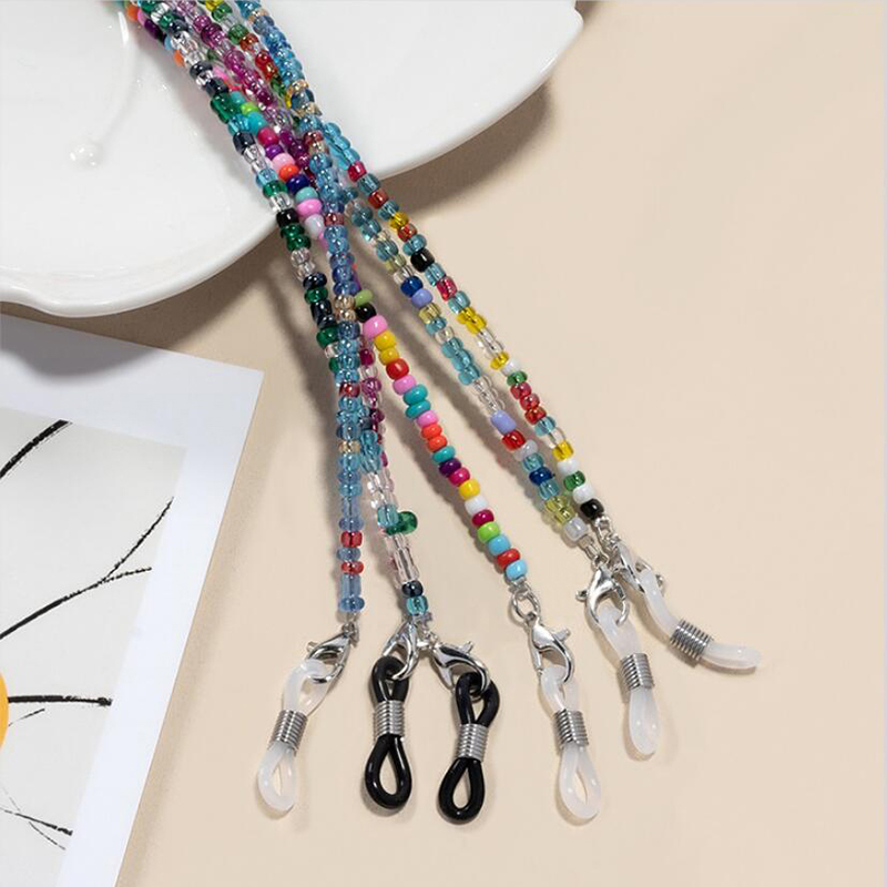 【F】 Colorful Rice Bead Glasses - Mask Chain Holder のレビューと価格