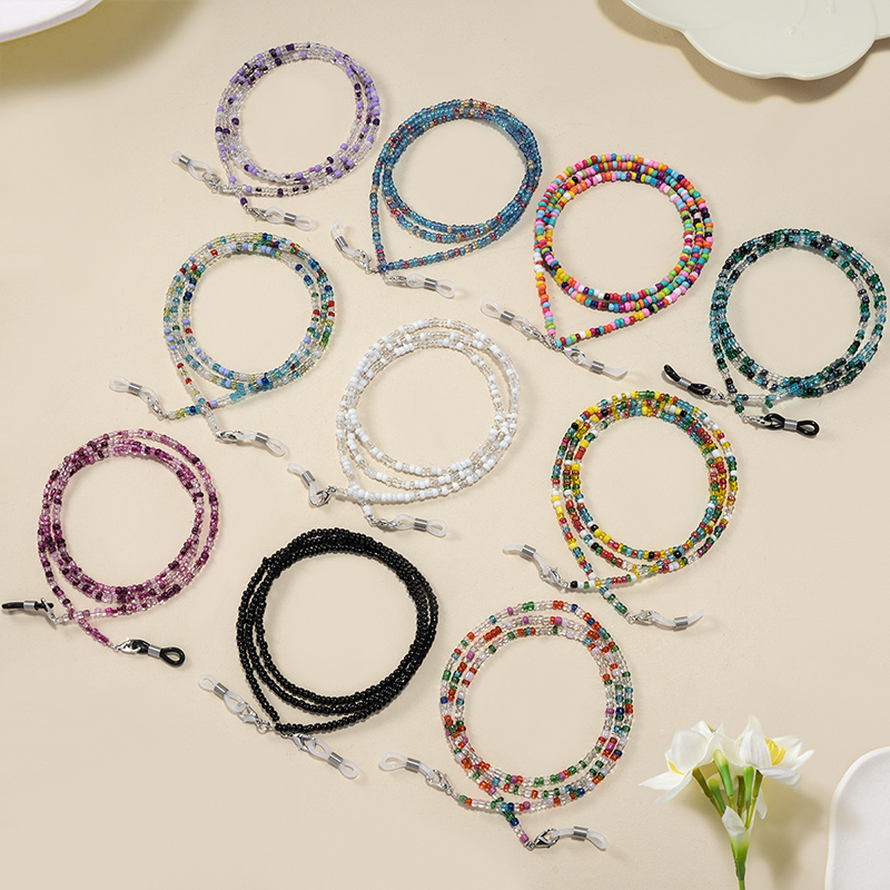 【F】 Colorful Rice Bead Glasses - Mask Chain Holder のレビューと価格
