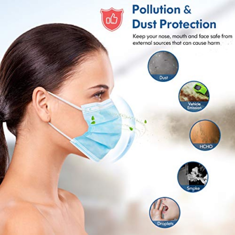 Face Mask Disposable Adults 3P - Disposable Mask Blue のレビューと価格