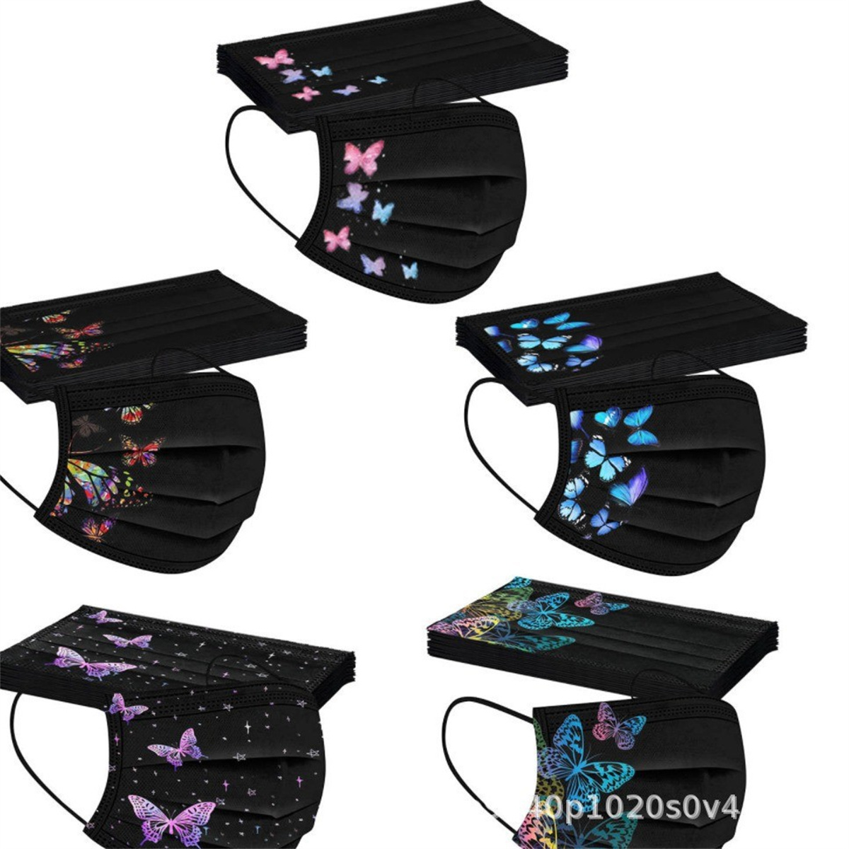 50pcs colorful butterfly print - Disposable Surgical Mask のレビューと価格