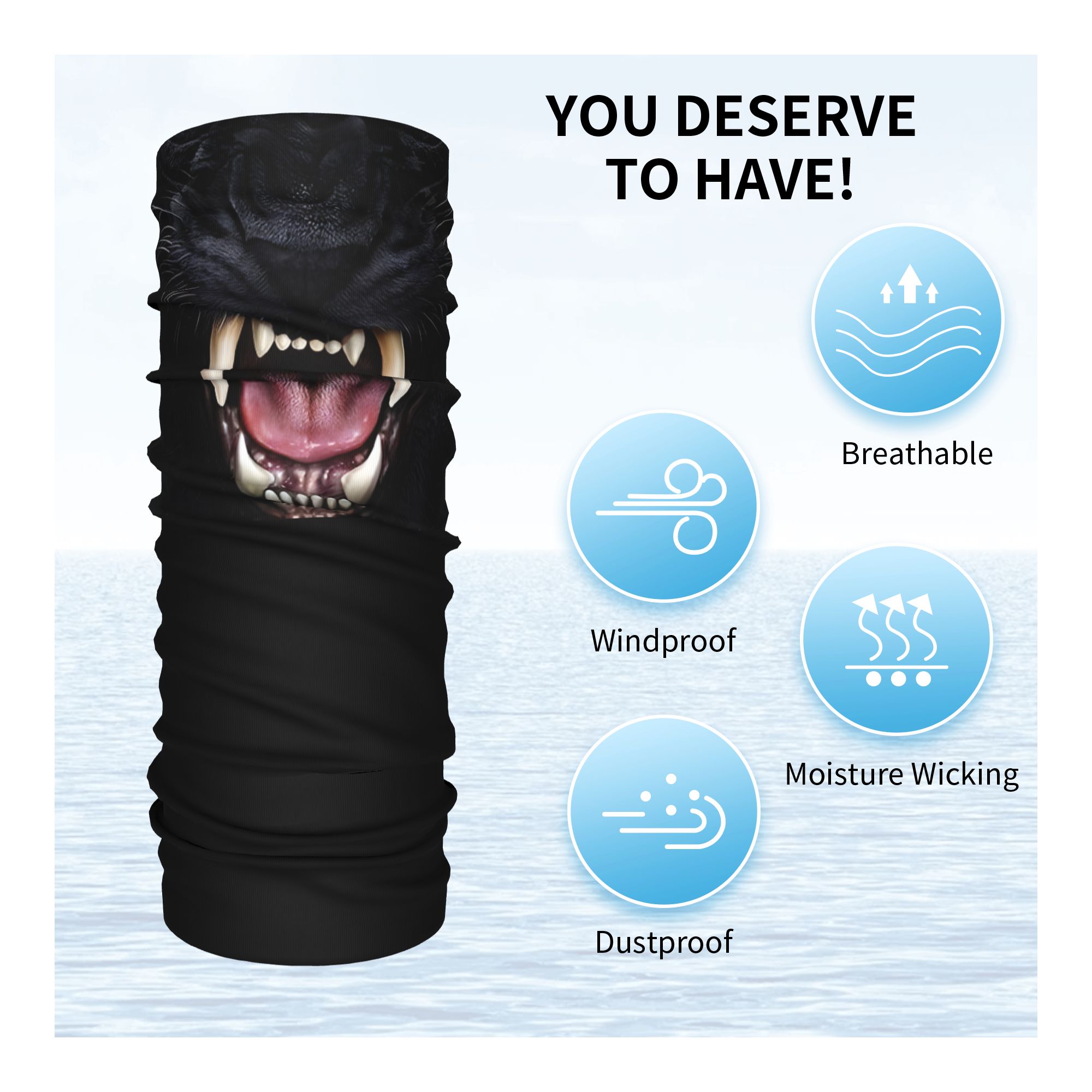 Custom Black Panther Animal He - Neck Gaiter Face Cover のレビューと価格