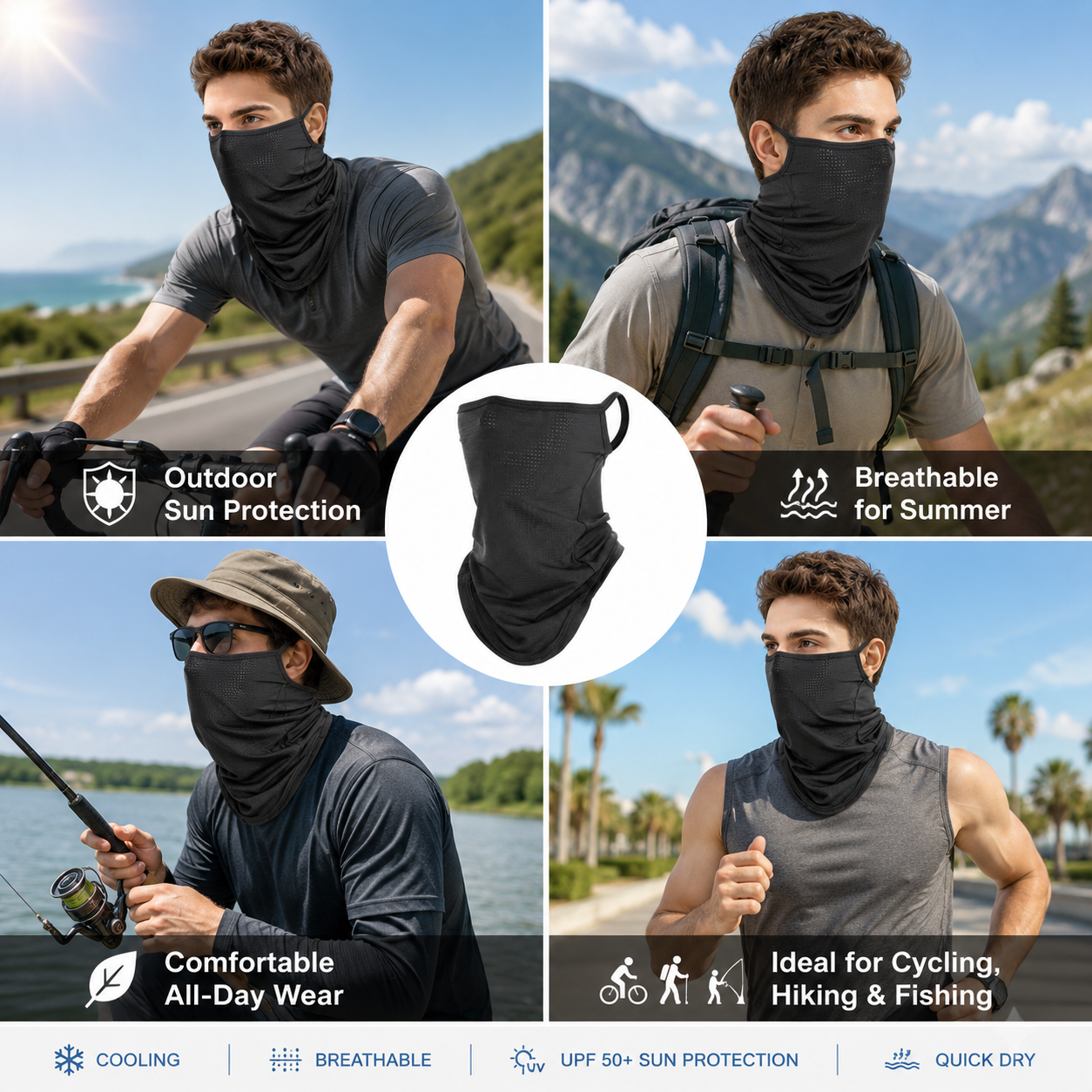Breathable Quick-Dry Neck Gait - Respirator Half Face のレビューと価格