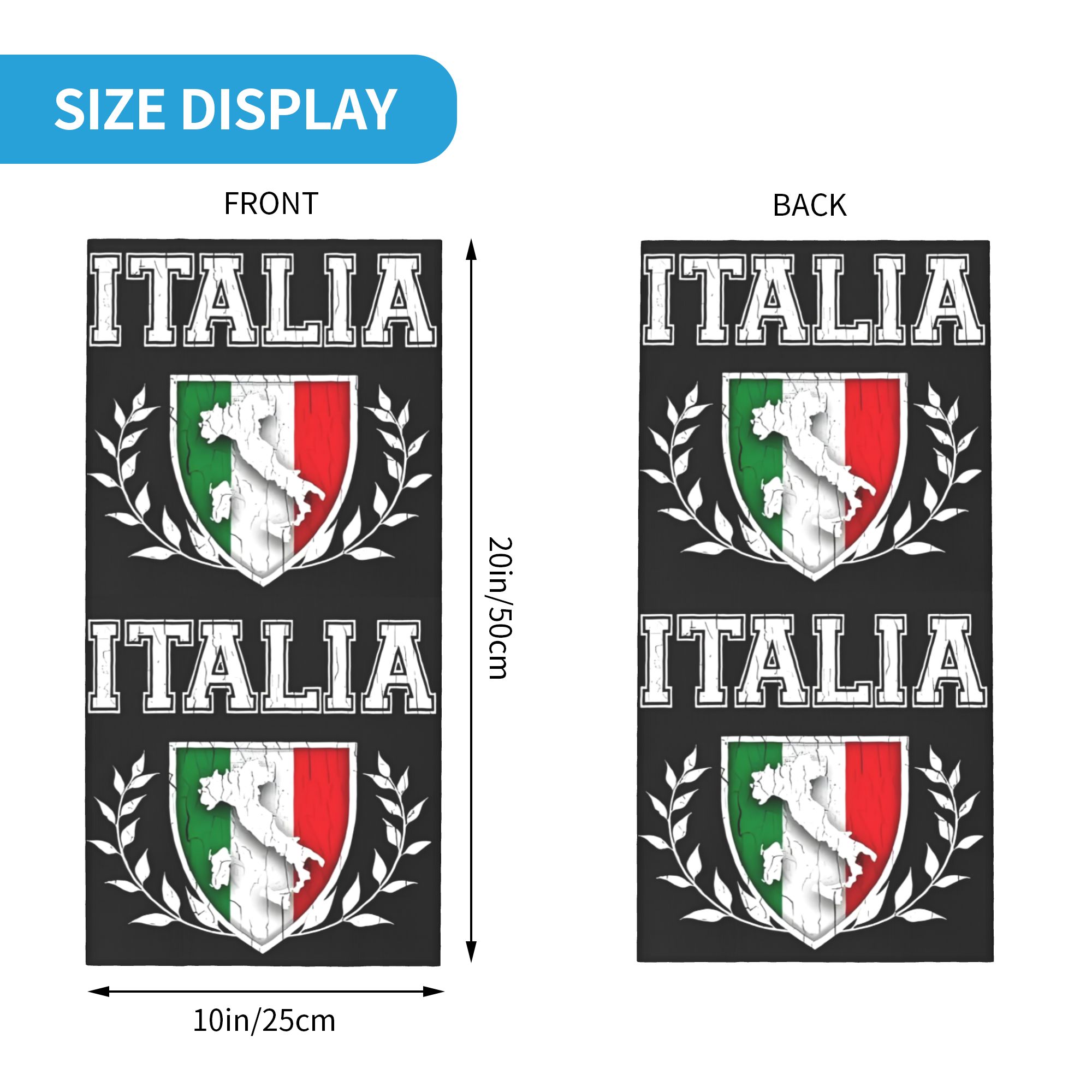 Custom Italy Flag Bandana Neck - Neck Gaiter Face Cover のレビューと価格