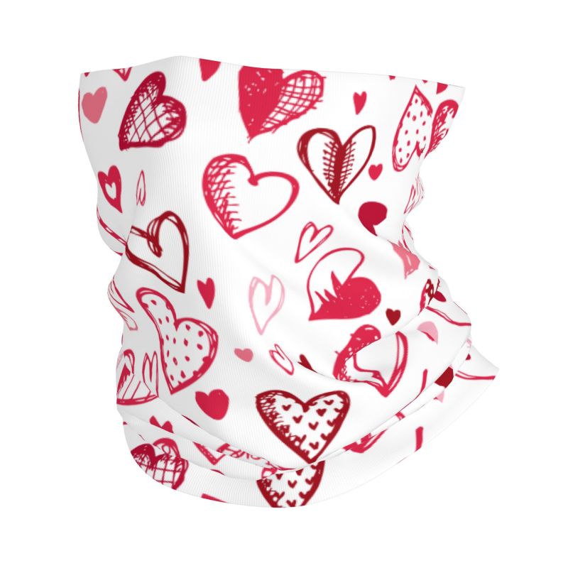 Pink Red Love Hearts Bandana N - Neck Gaiter Face Cover のレビューと価格