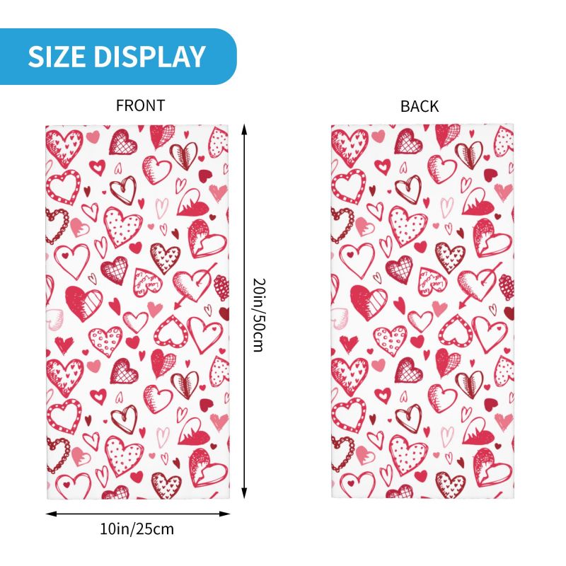 Pink Red Love Hearts Bandana N - Neck Gaiter Face Cover のレビューと価格