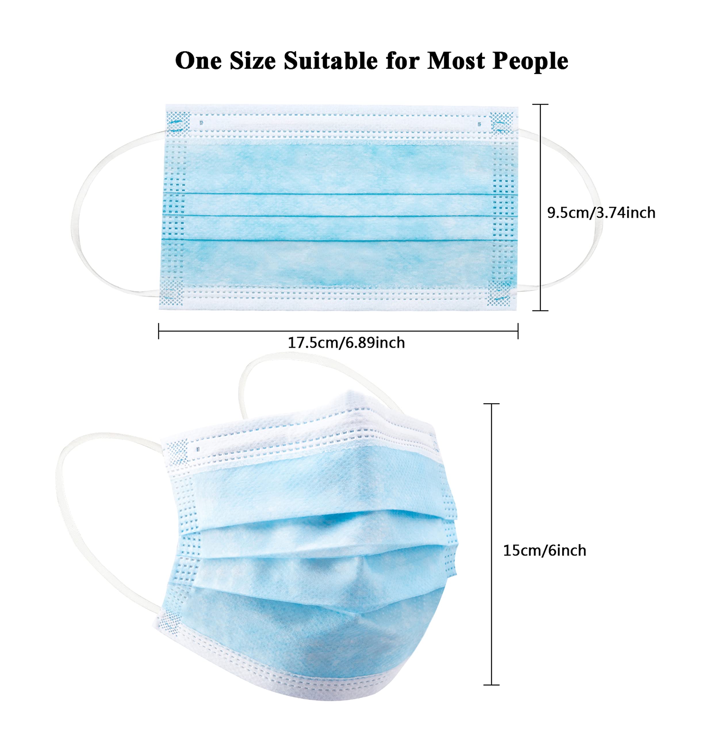 50/100 PCS Box Blue Face Masks - Disposable Mask Blue のレビューと価格