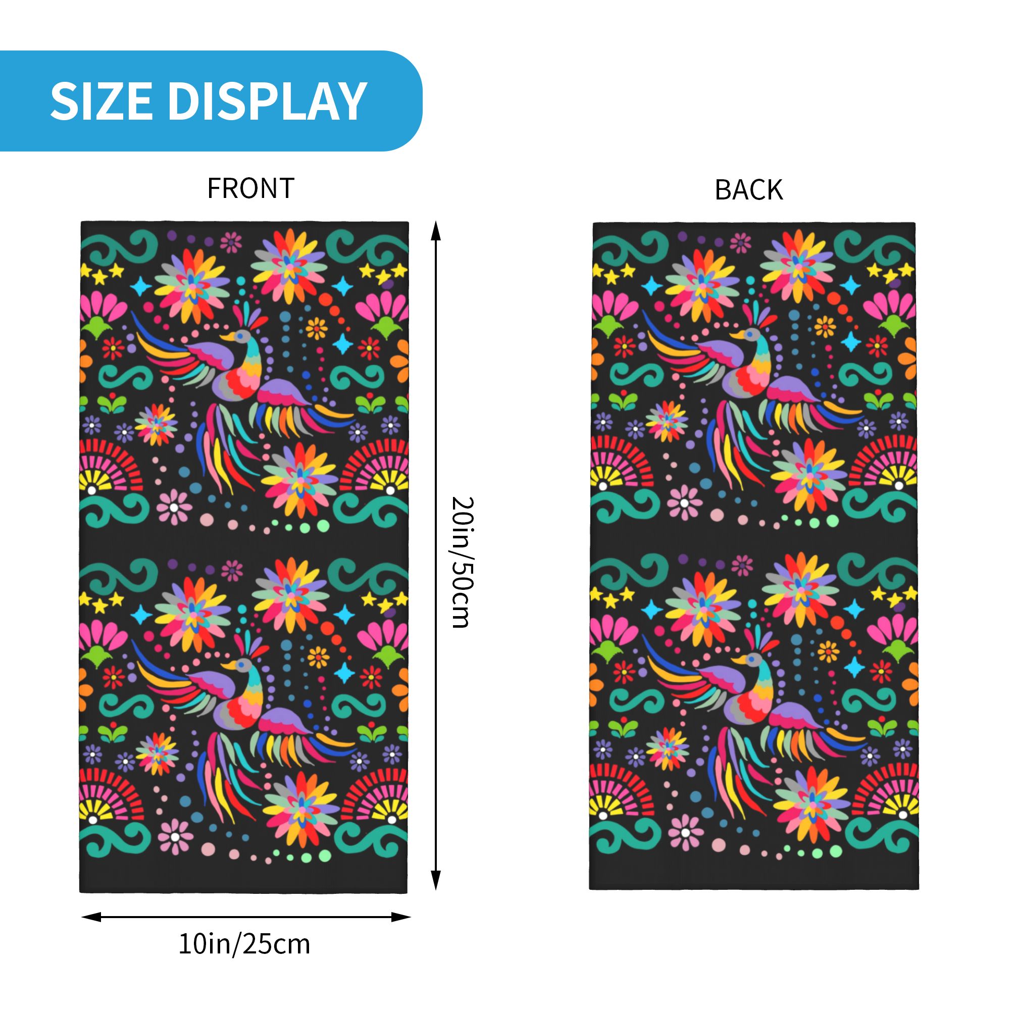 Custom Mexican Floral Flower T - Neck Gaiter Face Cover のレビューと価格