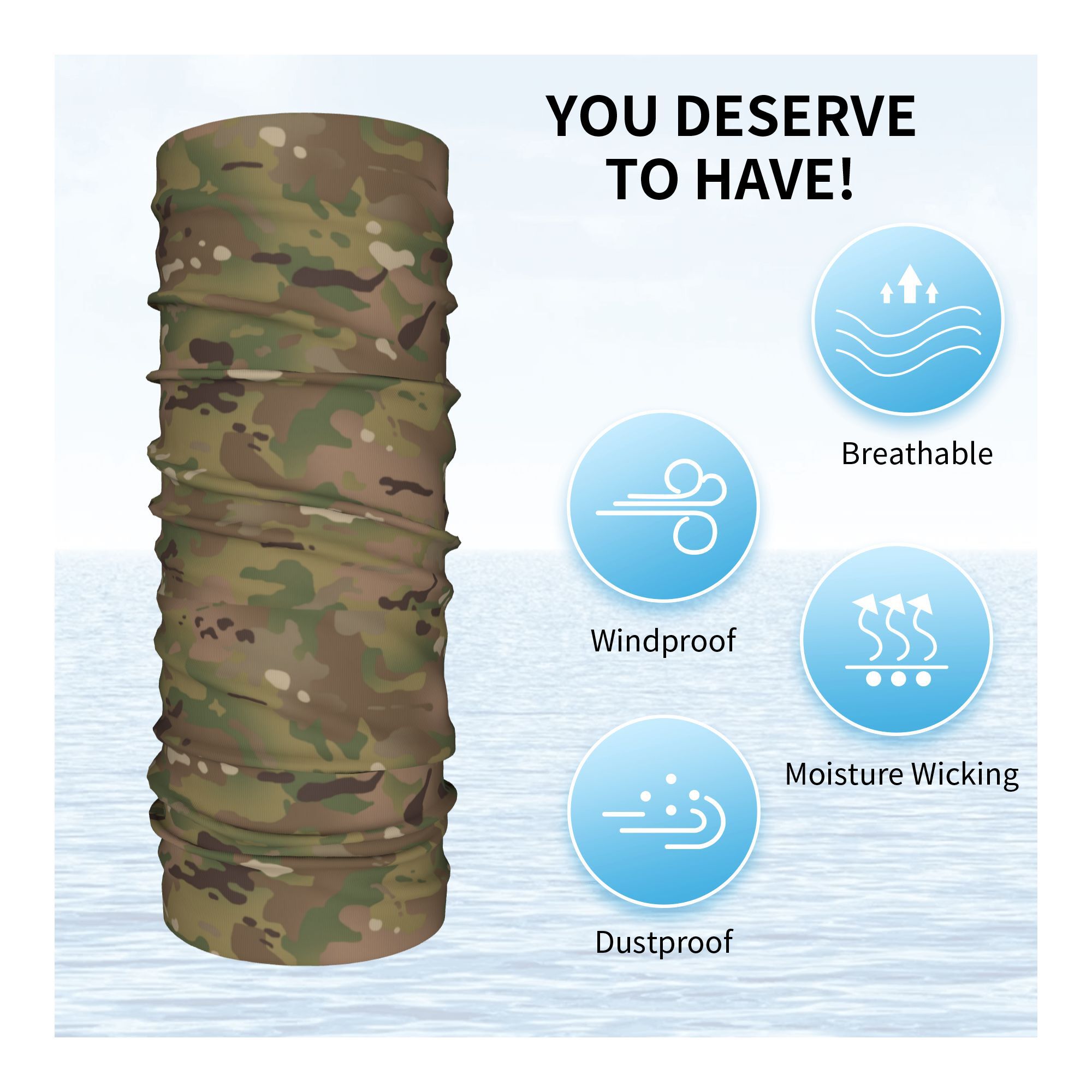Custom Military Camouflage Pat - Neck Gaiter Face Cover のレビューと価格