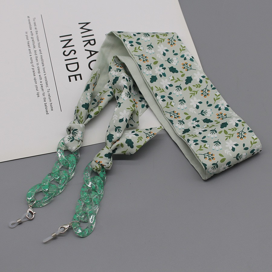 Bohemia Print Silk Scarf Glass - Mask Chain Holder のレビューと価格