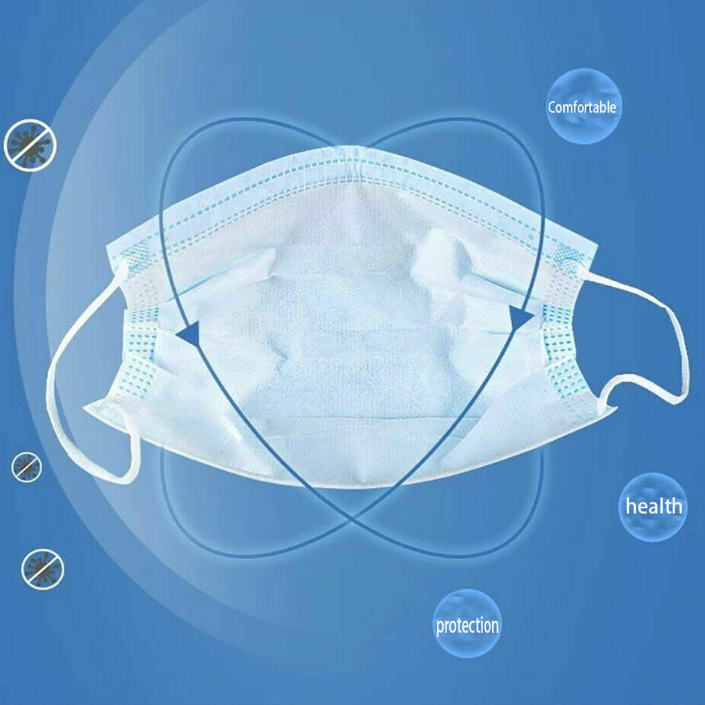 50piece Disposable Face Masks  - Disposable Mask Blue のレビューと価格