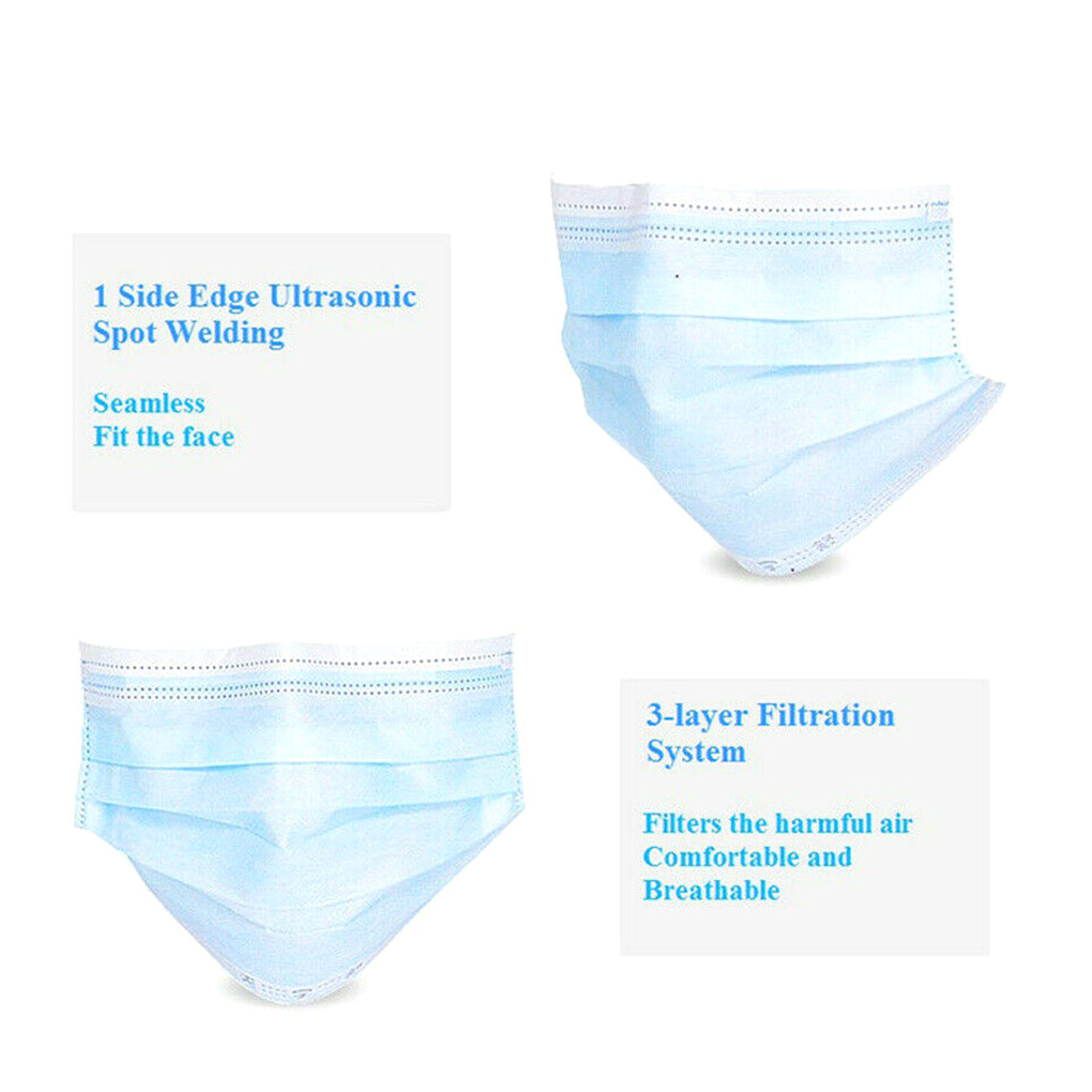 50piece Disposable Face Masks  - Disposable Mask Blue のレビューと価格