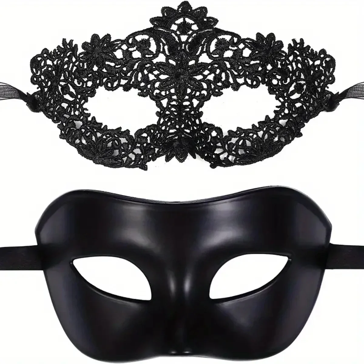 2pcs Elegant Black Lace Masque - Black Face Mask Pack のレビューと価格