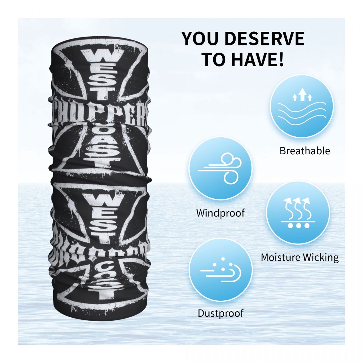 West Coast Iron Cross Choppers - Neck Gaiter Face Cover のレビューと価格