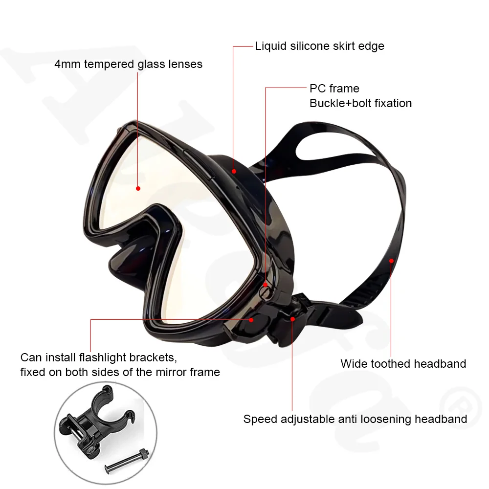 Scuba Diving Mask with flashli - Silicone Mask Bracket のレビューと価格